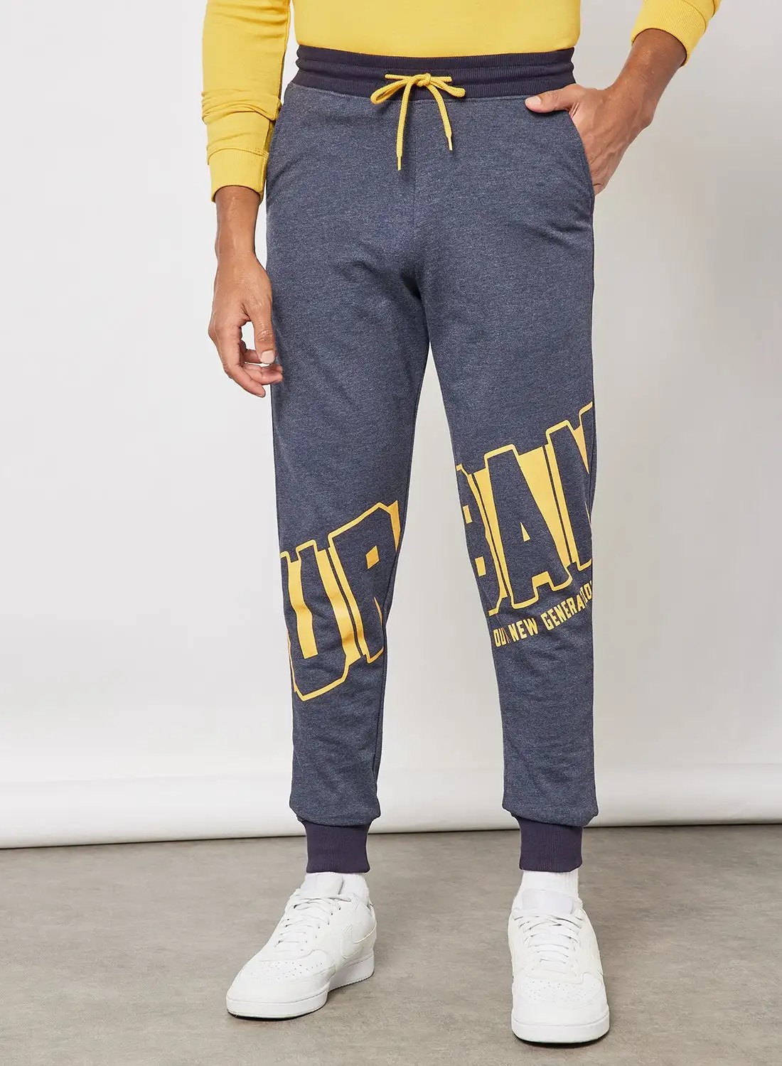 ABOF Regular Fit Joggers Grey/Yellow