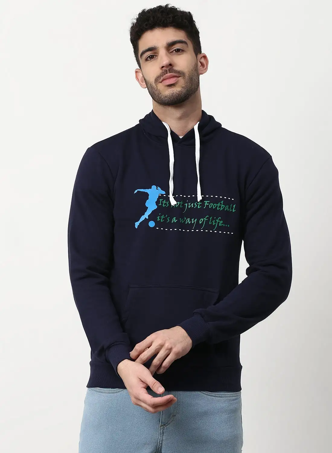 Campus Sutra Stylish Comfortable Hoodie Dark Navy Blue