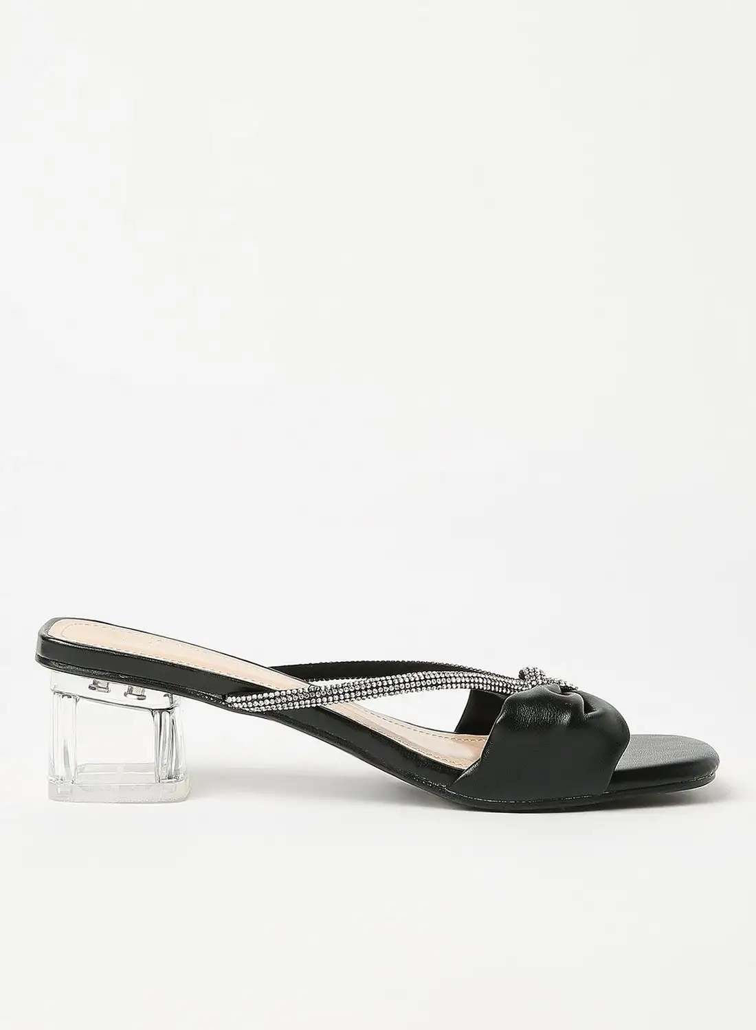 Jove Fashionable Heeled Sandals Black/Silver