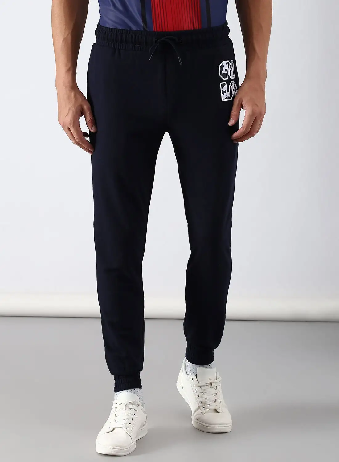 ABOF Regular Fit Joggers Navy/Bright White