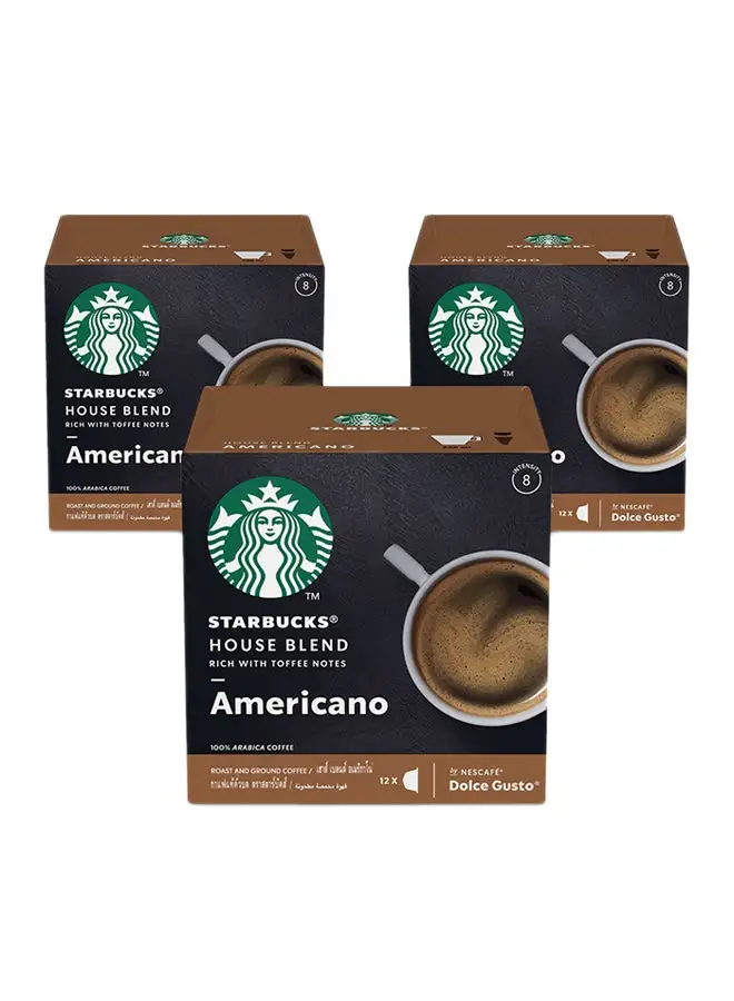 Starbucks House Blend Nescafe Dolce Gusto Medium Roast Coffee Pods 102grams Pack of 3