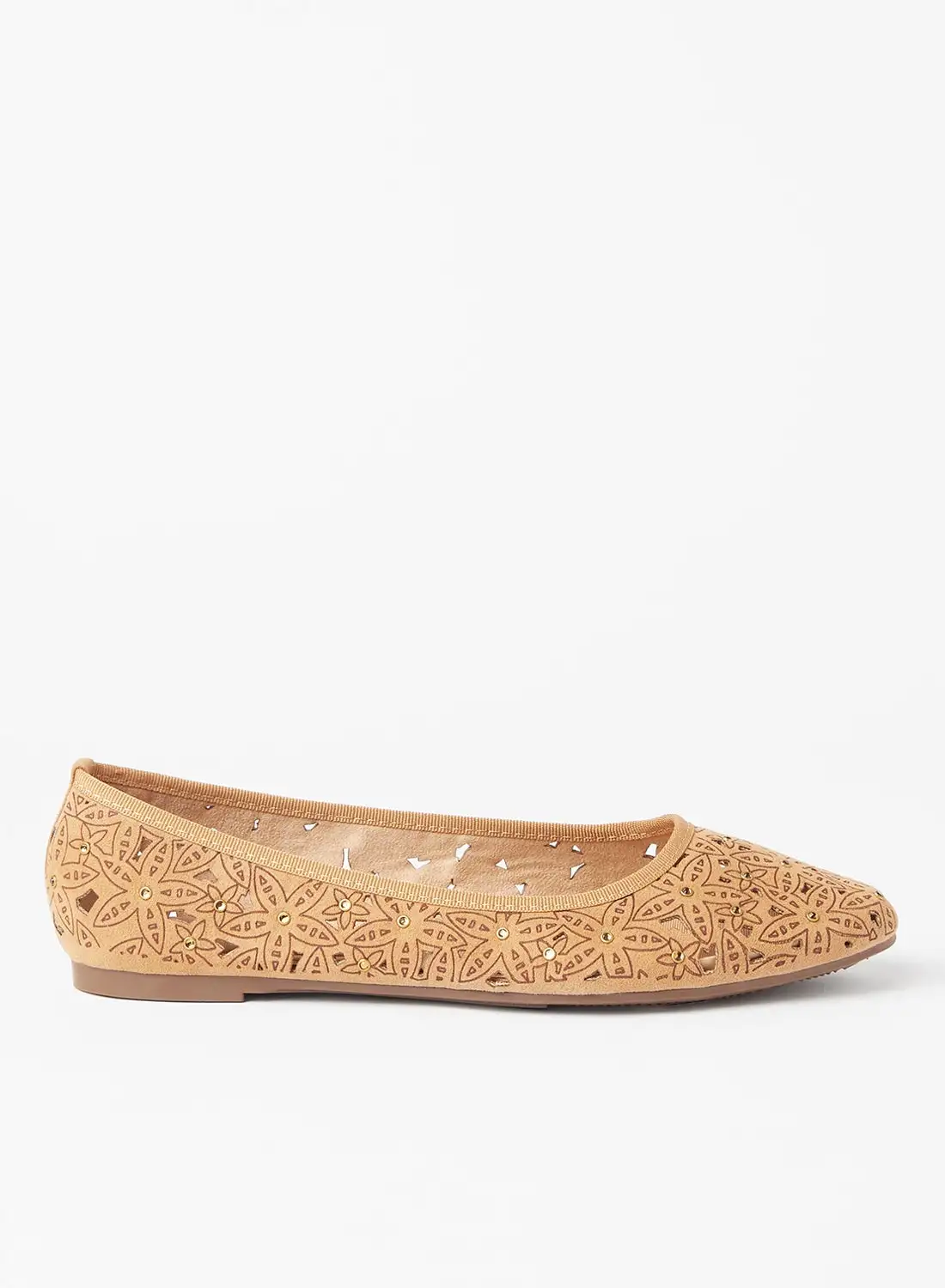 Cobblerz Embellished Stylish Ballerina Camel