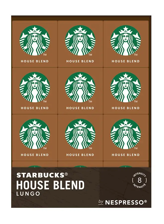 Starbucks House Blend Nespresso Medium Roast Coffee Capsules 57grams Pack of 12