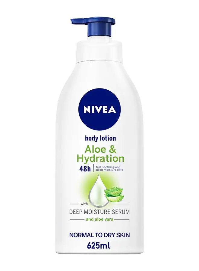 Nivea Aloe And Hydration Body Lotion, Vera, Normal To Dry Skin 625ml