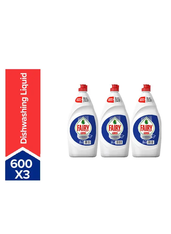 Fairy Antibacterial Dishwashing Liquid Pack Of 3 Multicolour 600ml