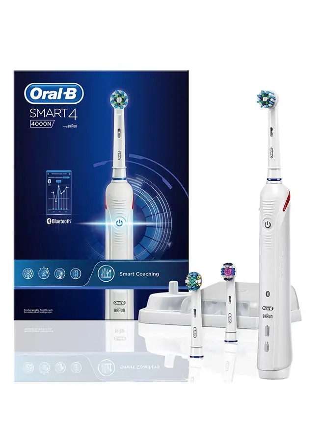 Oral B Smart 4 Rechargeable Tooth Brush With Bluetooth Connectivity White