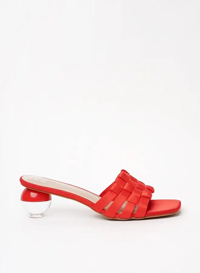 Jove Stylish Heeled Sandals Red