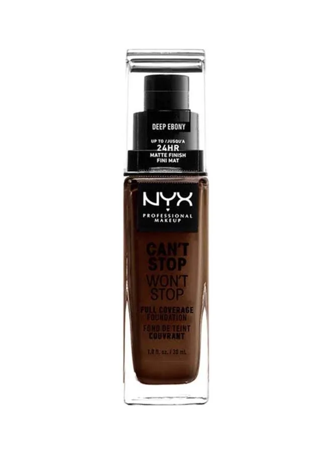 إن NYX PROFESSIONAL MAKEUP لا يمكن أن تتوقف عن عدم تغطية كريم الأساس بالتغطية الكاملة Deep Ebony