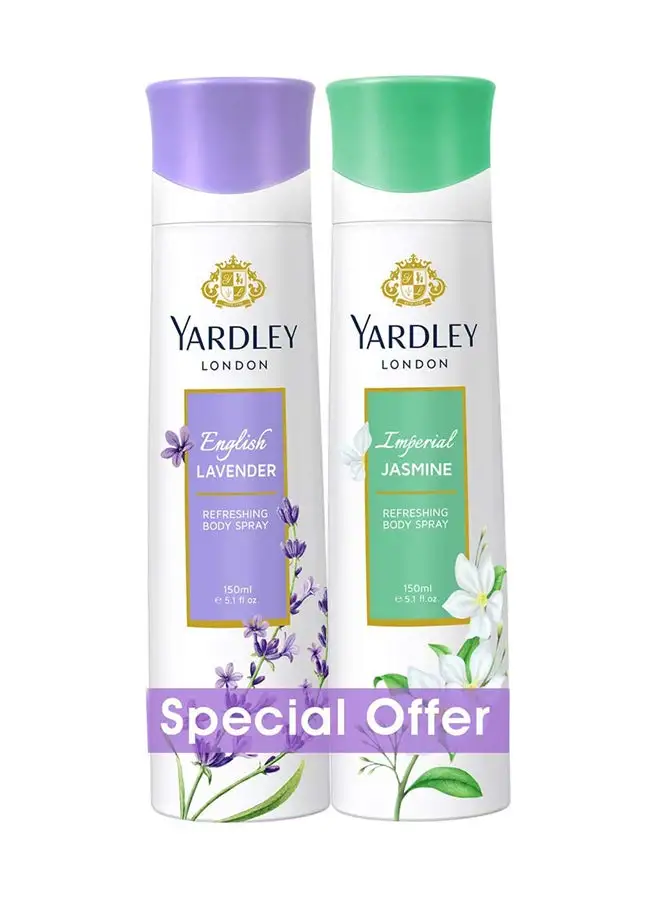 Yardley Pack Of 2 Body Spray Lavender With Jasmine 150ml