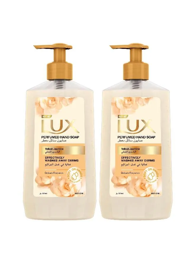 Lux Perfumed Hand Soap Glycerine Enriched Velvet Jasmine 500ml Pack of 2