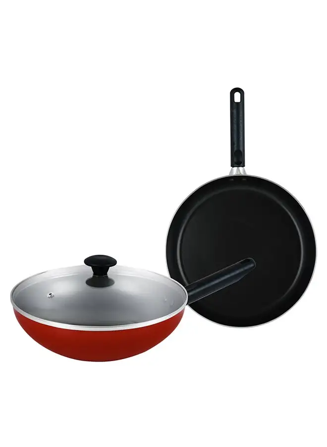 Prestige Classique Value Pack Frypan + Wok Red/Black/Clear 28+26cm