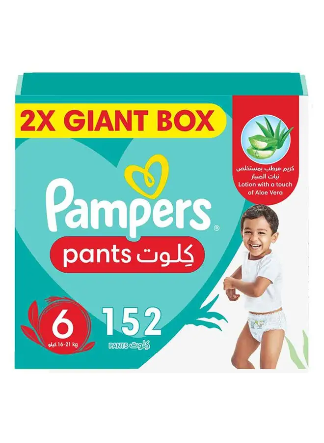 Pampers Baby Dry Pants Diapers Size 6 Up To 100 Leakage Protection With Aloe Vera Lotion 152 Count