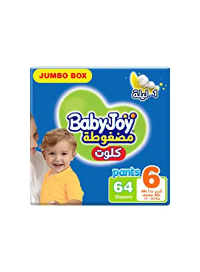 BabyJoy Compressed, Size 6 Junior XXL, 16 To 23 Kg, Jumbo Box, 64 Diapers