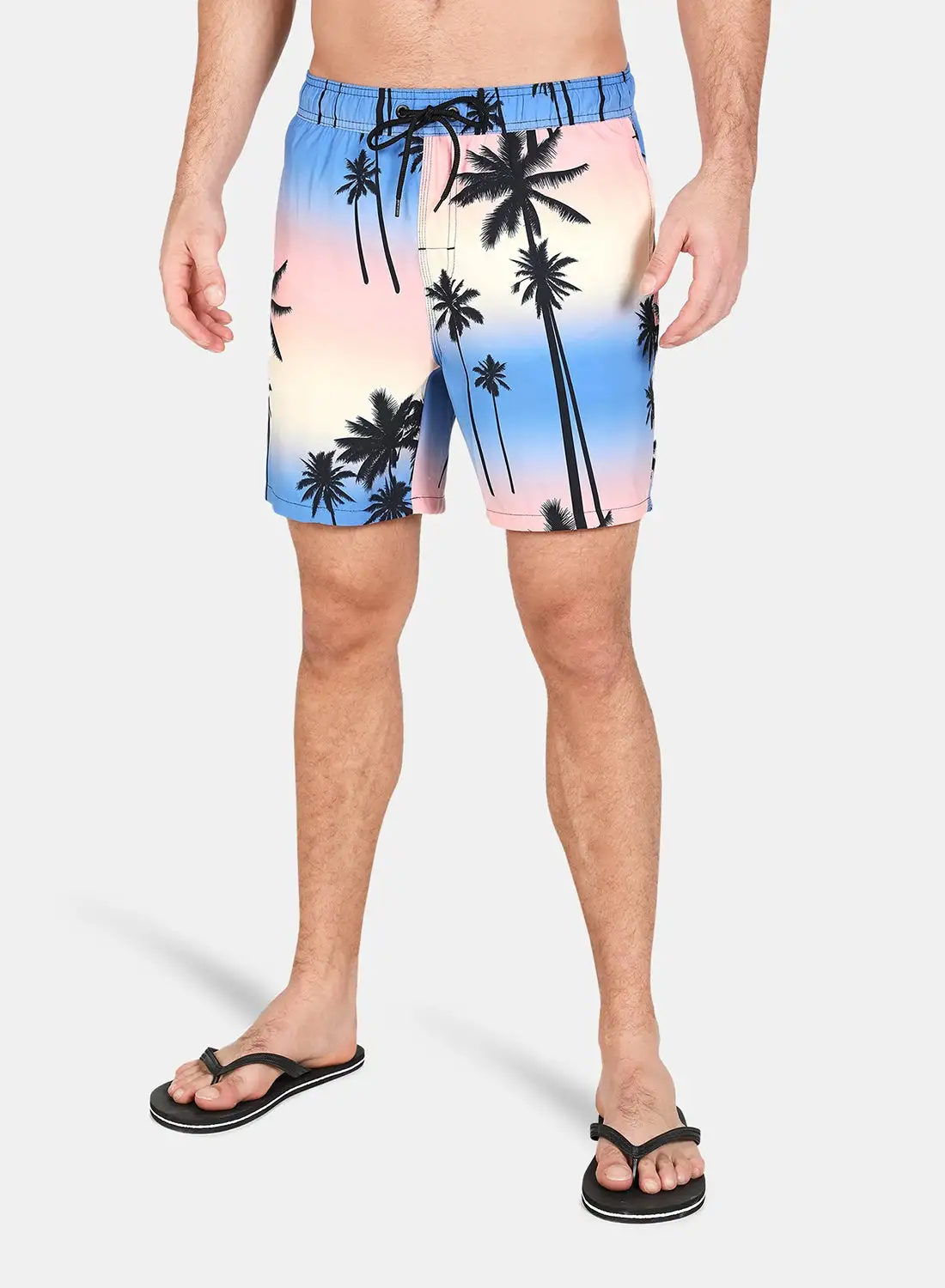 Athletiq Casual Board Shorts Palm Tree Multicolour