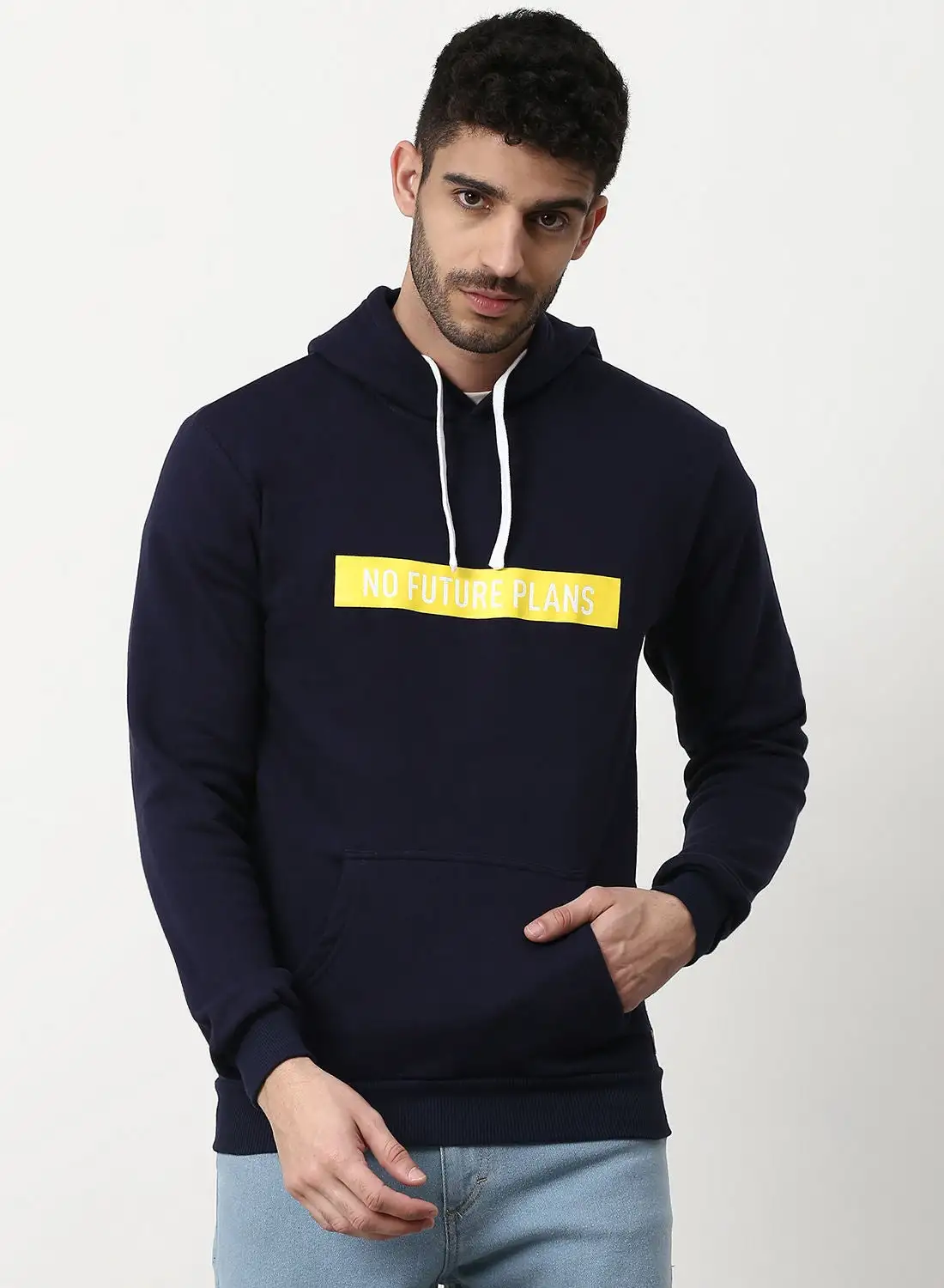 Campus Sutra Stylish Comfortable Hoodie Prussian Blue