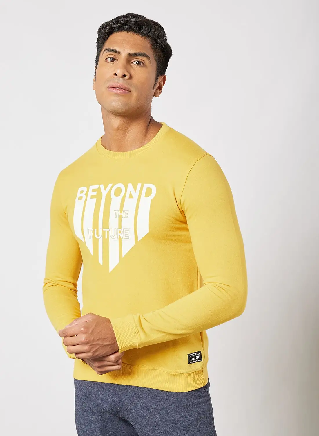 ABOF Regular Fit Sweatshirt Mustard