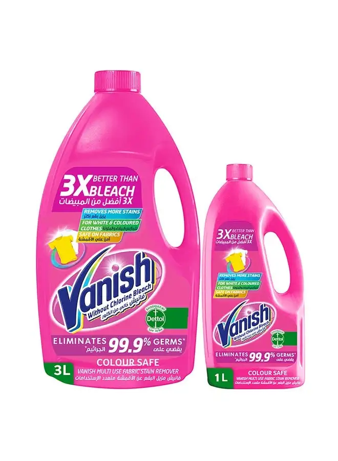 Vanish Laundry Stain Remover For Colored And White Clothes 3+1L Pack Of 2