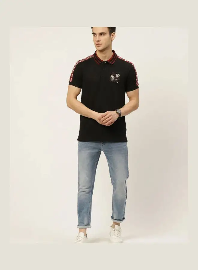 Moda Rapido Casual Comfortable Polo Black