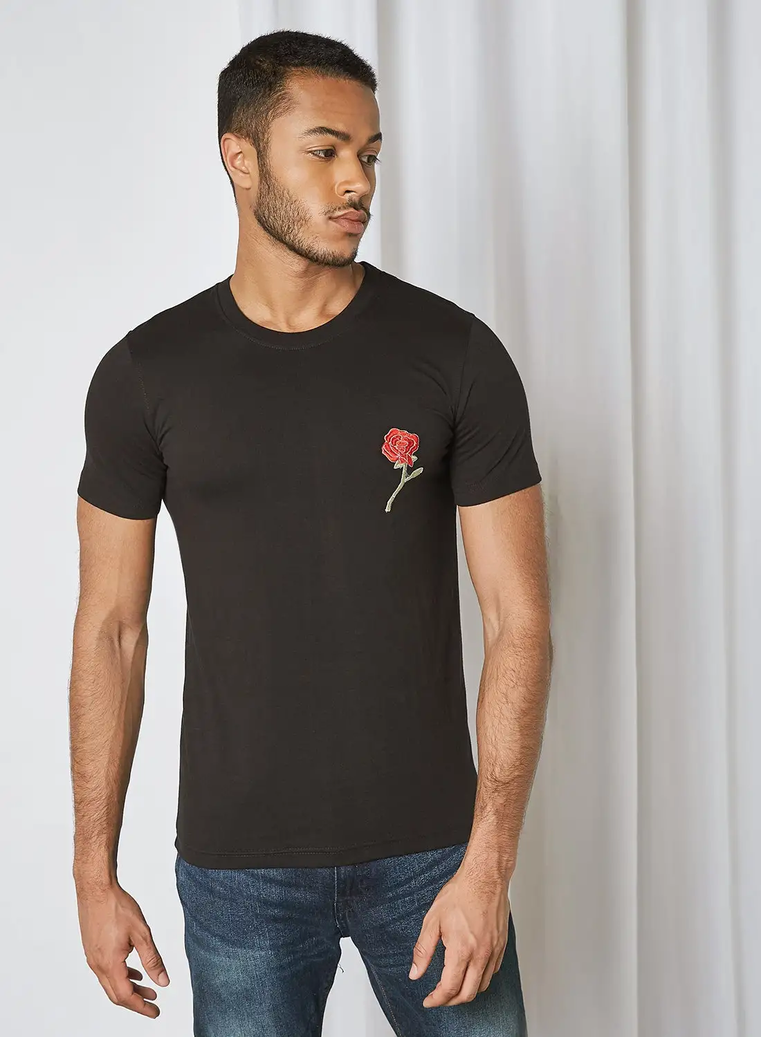 QUWA Casual Wear Short Sleeves T-Shirt Pitch Black