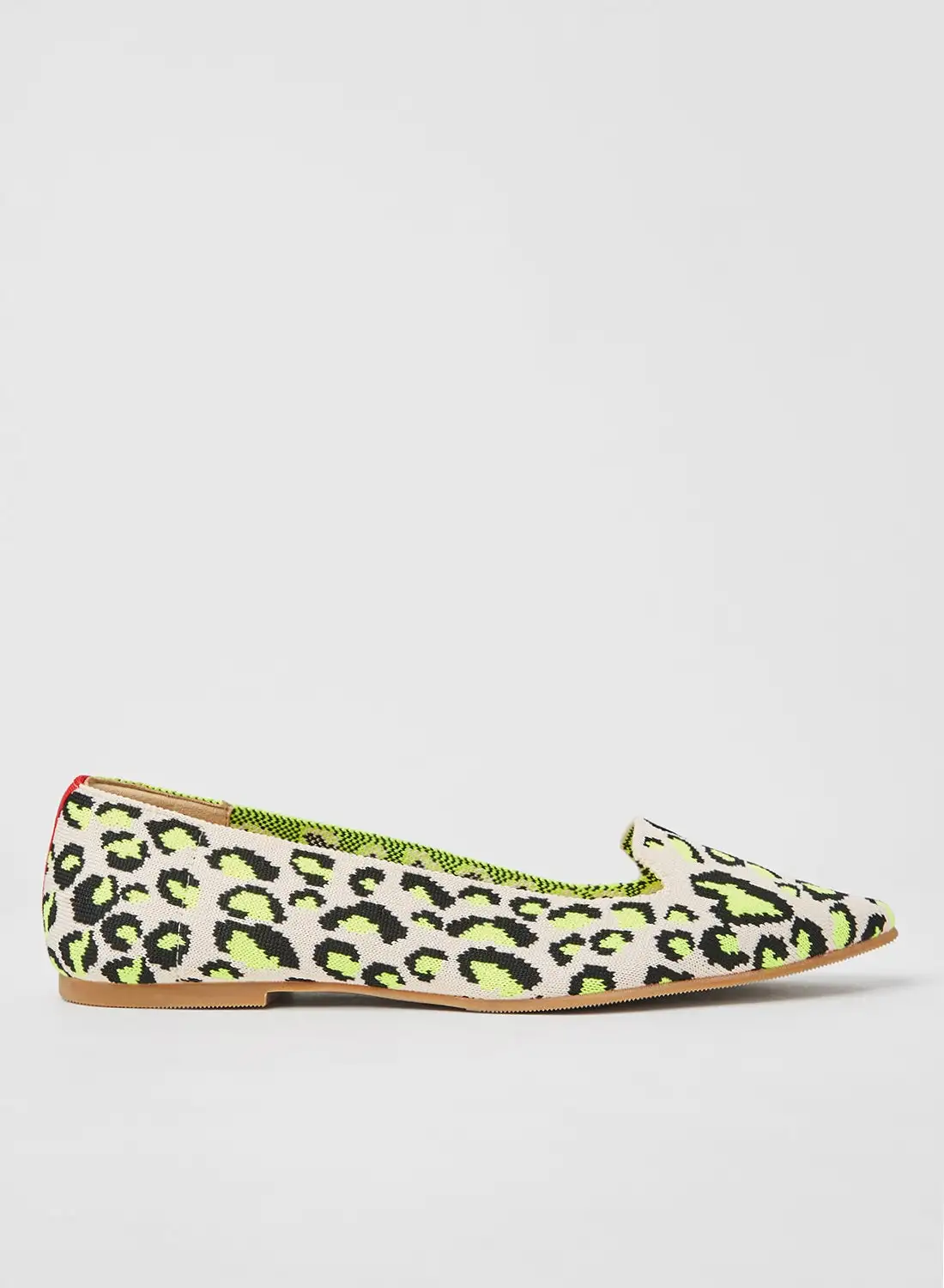 MONARK Pointed Toe Loafer Flats Neon Green/Black/White