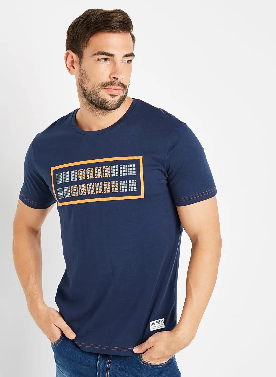 ABOF Front Graphic T-Shirt Navy Blue