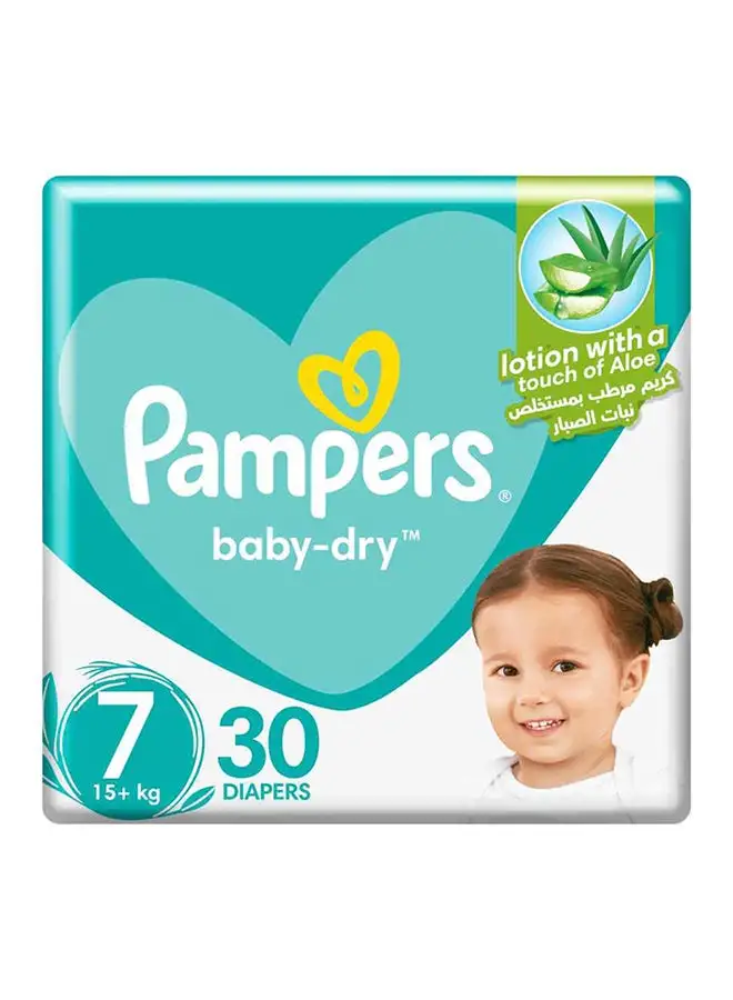 Pampers Aloe Vera Taped Diapers Size 7 Mega Pack 30 Count