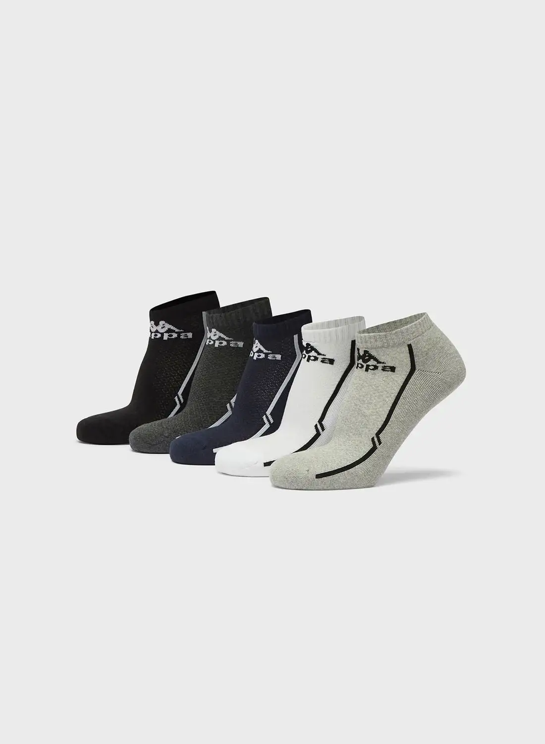 Kappa 5 Pack Logo Print Ankle Socks