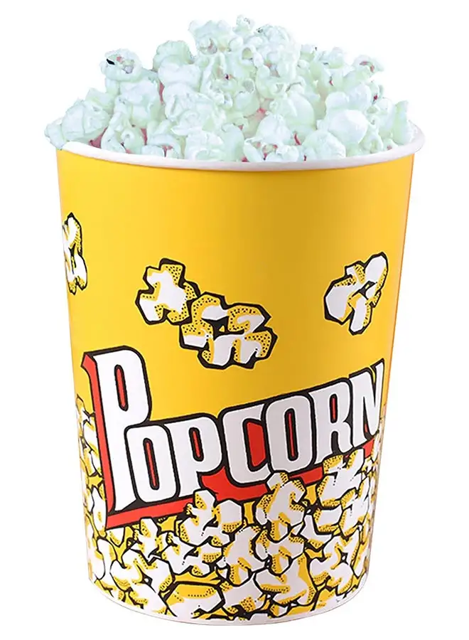 Home Pro Home Pro Retro Style Plastic Popcorn Cup For Movie Night Popcorn Bucket Movie Popcorn Containers Perfect For Carnival Circus Party (Yellow - 4L)