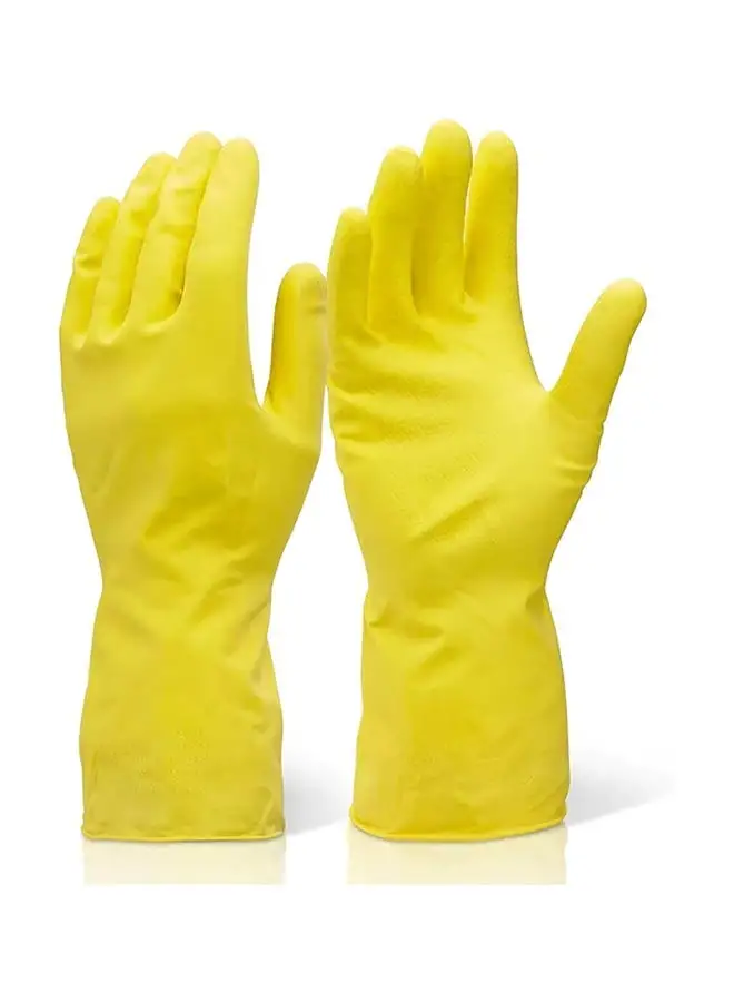 Home Pro Home Pro Cleaning Gloves Large Reusable Dishwashing Gloves Rubber Hand Yellow Gloves Stretchable Gloves For Washing Cleaning Kitchen Long Dish Glove For Household(Yellow)