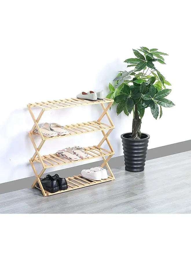 Home Pro Home Pro Foldable 4 Tier Bamboo Shoe Rack Multipurpose