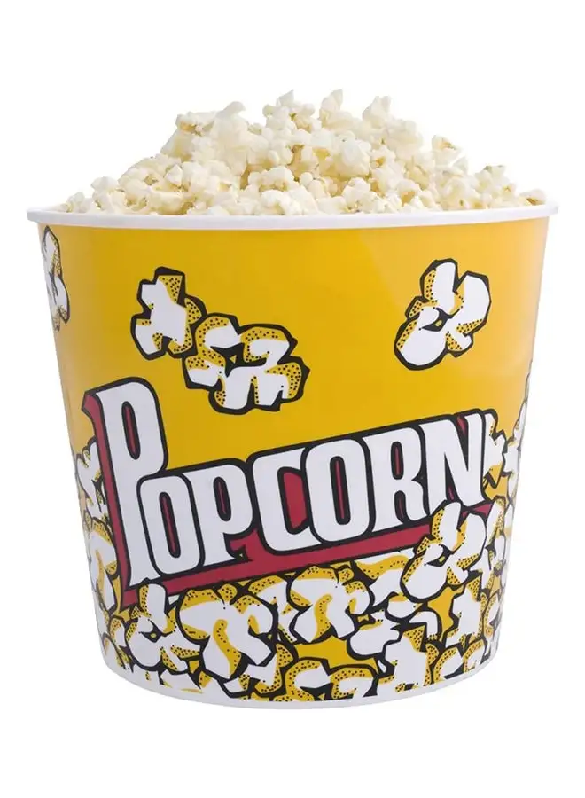 Home Pro Home Pro Retro Style Plastic Popcorn Cup For Movie Night Popcorn Bucket Movie Popcorn Containers Perfect For Carnival Circus Party (Yellow - 2.5L)