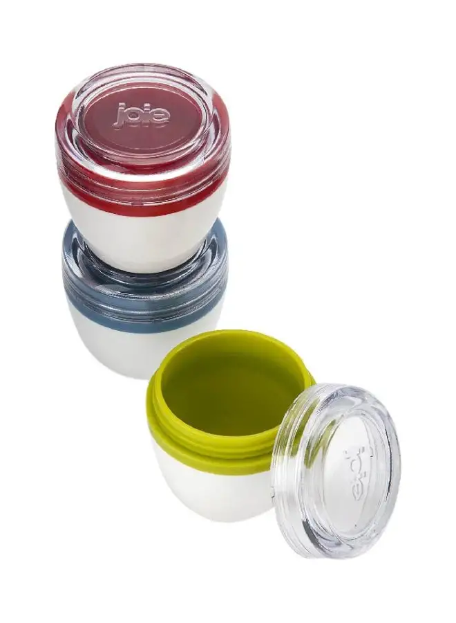 joie 3-Piece Condiments On The Go Green/Red/Blue 2x2x2inch