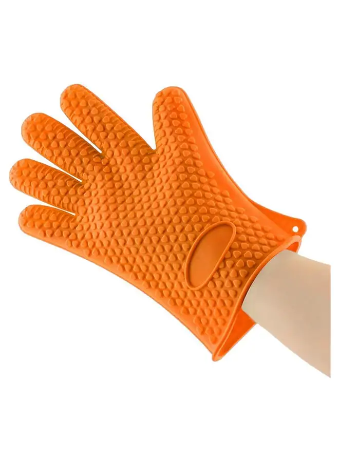 Home Pro Homepro Oven Gloves Heat Resistant Extra Long Oven Gloves Kitchen Gloves Non-Slip Mitts Pot Holders For Bbq Grilling Cooking Baking Silicone Oven Mitts (Orange)