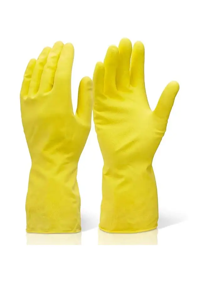 Home Pro Home Pro Cleaning Gloves Medium Reusable Dishwashing Gloves Rubber Hand Yellow Gloves Stretchable Gloves For Washing Cleaning Kitchen Long Dish Glove For Household(Yellow)