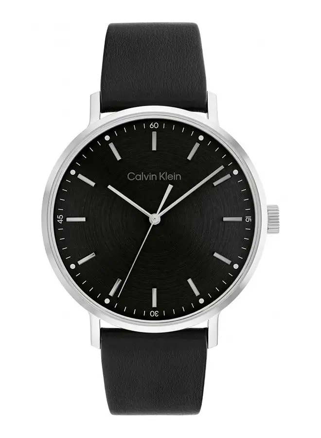 CALVIN KLEIN Men's Leather Wrist Watch 25200224