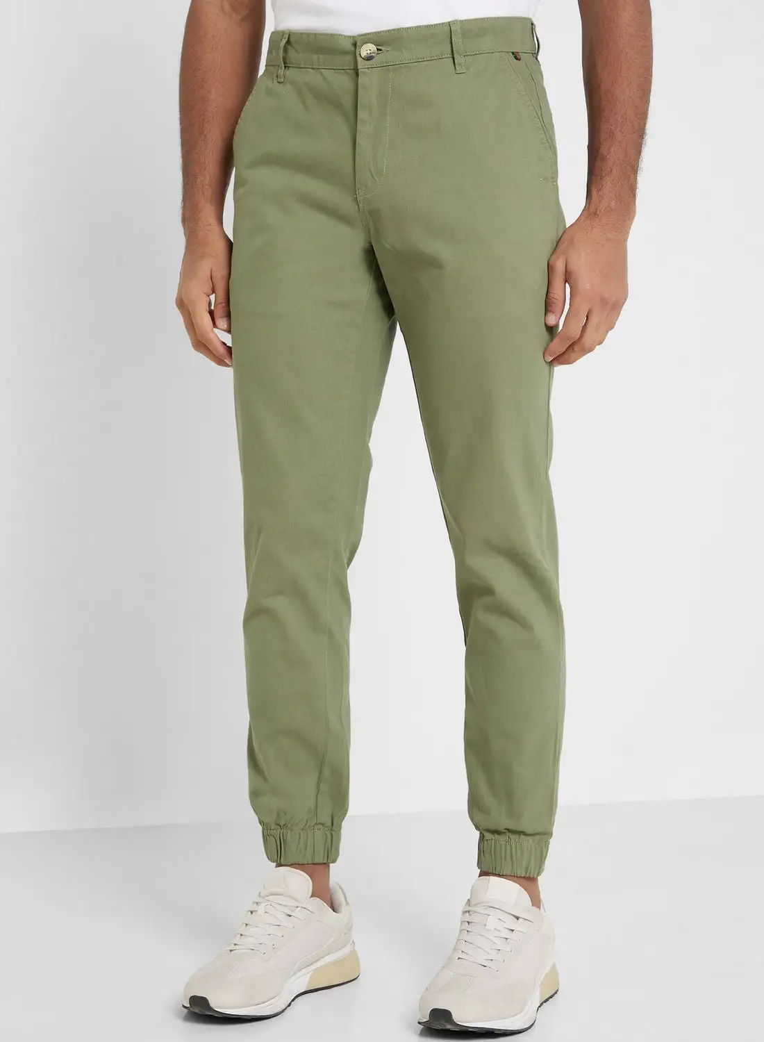 Thomas Scott Thomas Scott Men Olive Green Joggers Trousers