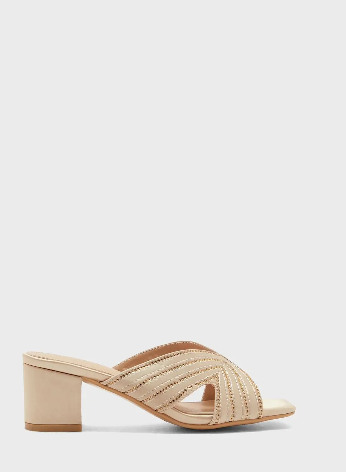 Khizana Diamante Stitch Cutout Mule Sandal