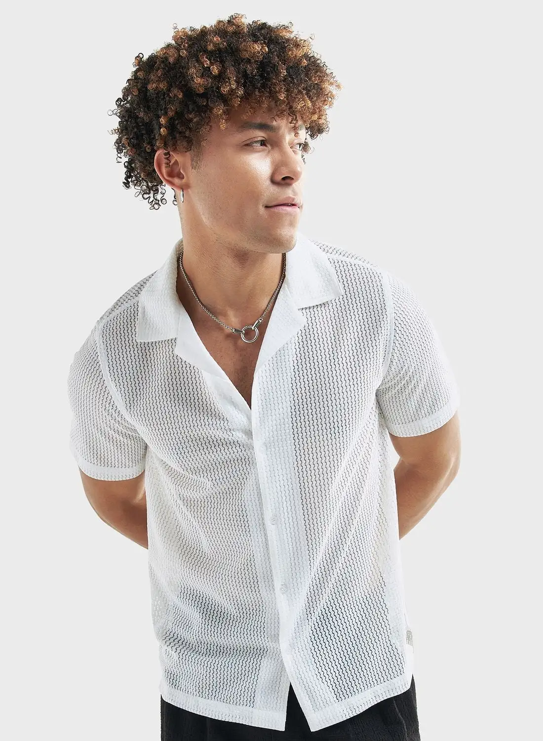 FAV Textured Regular Fit Shirt