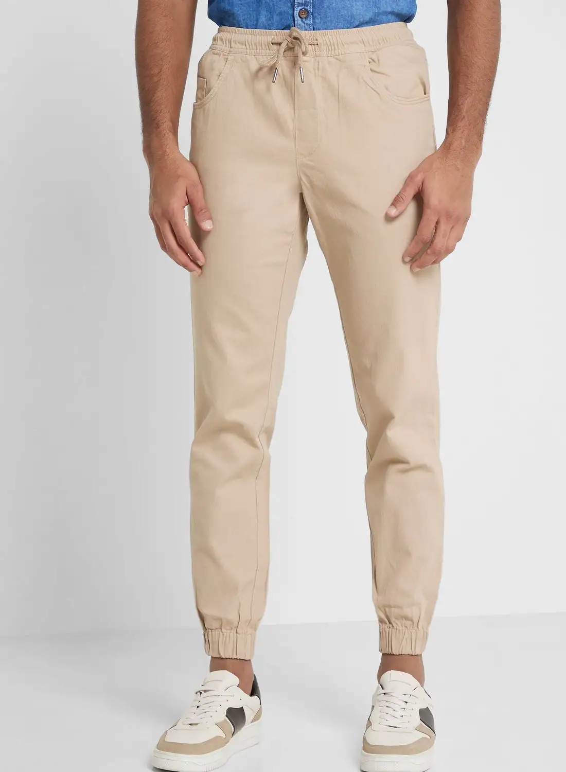 Thomas Scott Thomas Scott Men Beige Joggers Trousers