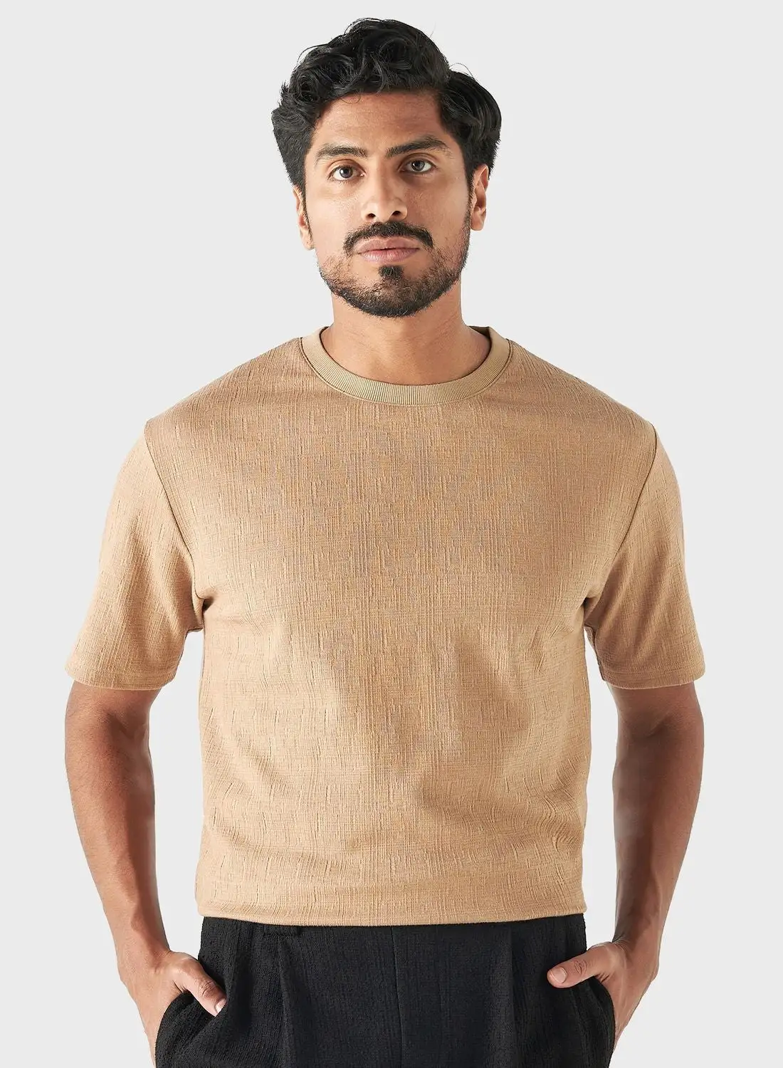 Iconic Textured Crew Neck T-Shirt