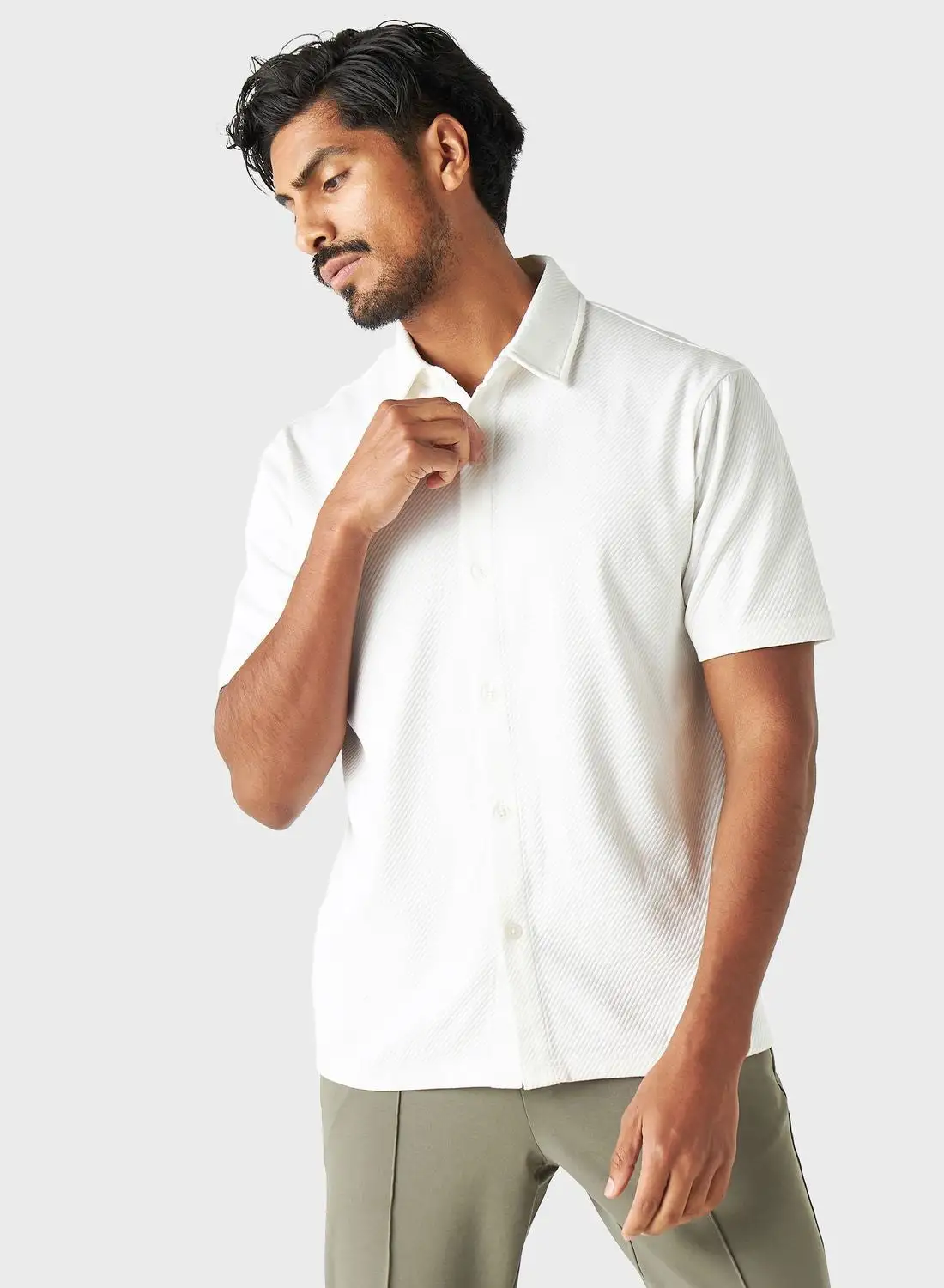 Iconic Textured Regular Fit Shirt