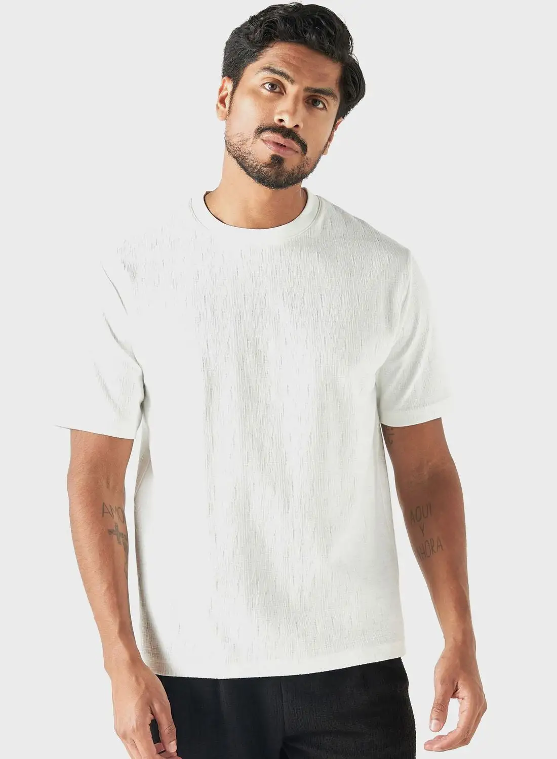 Iconic Textured Crew Neck T-Shirt