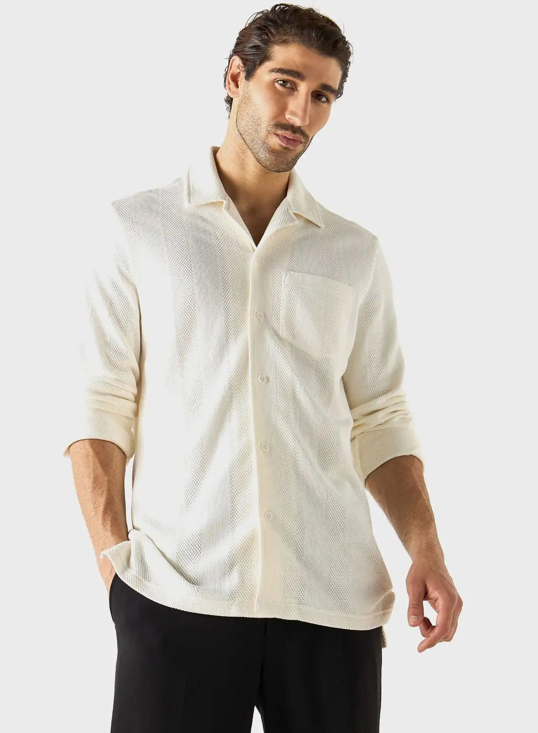 Iconic Textured Regular Fit Shirt