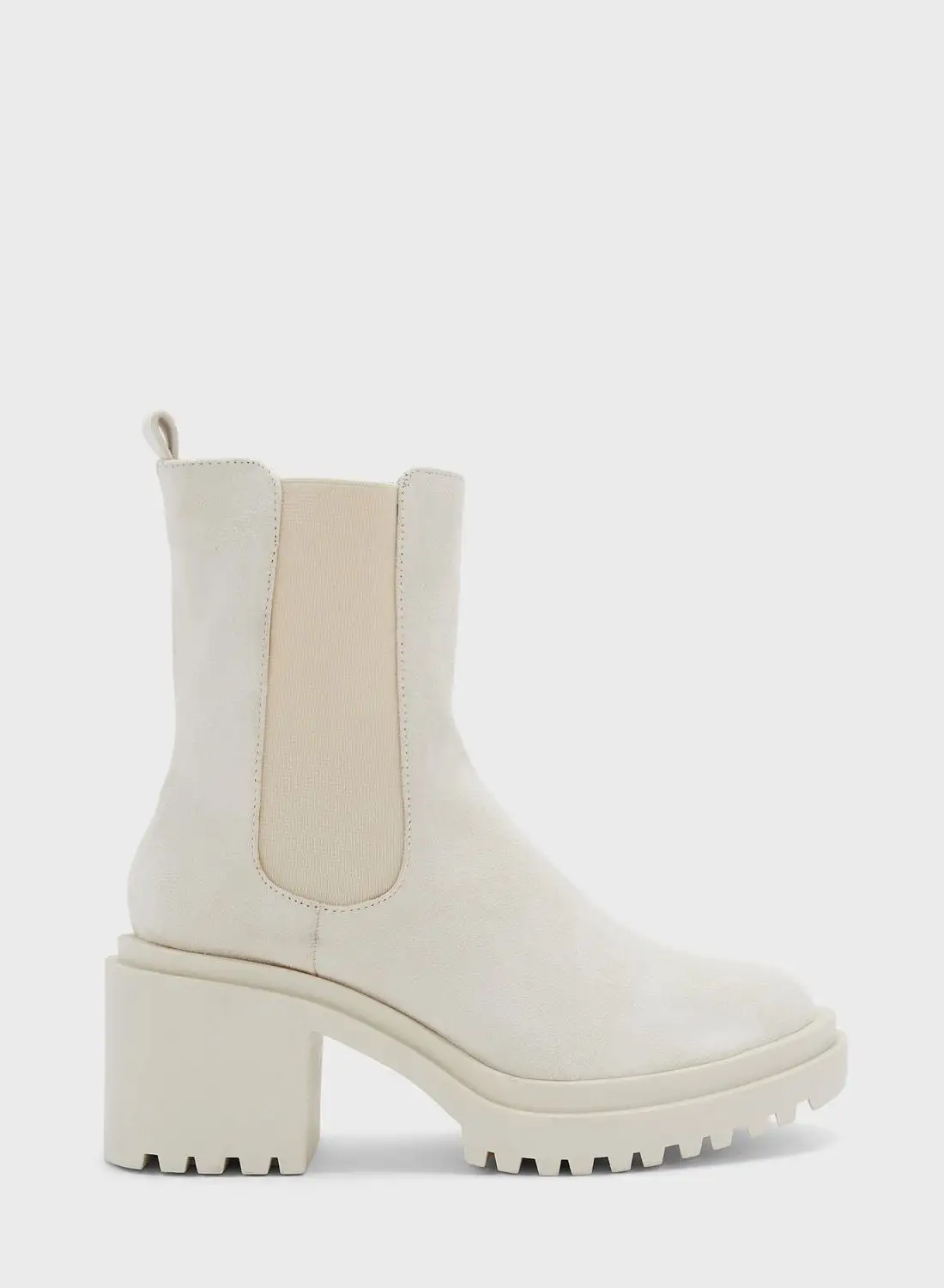 Ginger Faux Suede Chunky Chelsea Boot