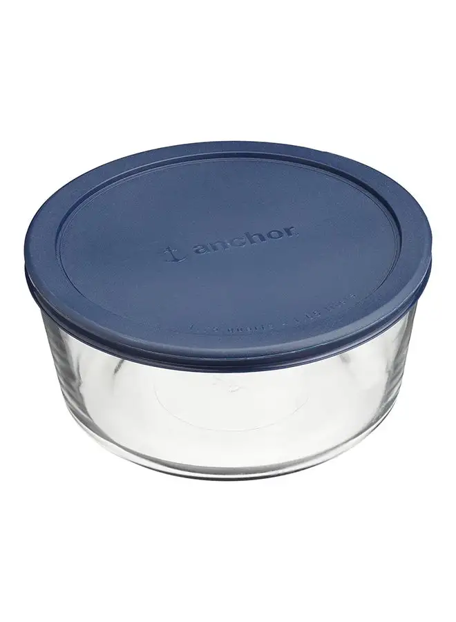 Anchor Hocking 7 C (1.7 Litre) Rnd Food Storage W/Navy Snugfit Lids - 85908L20 A/H