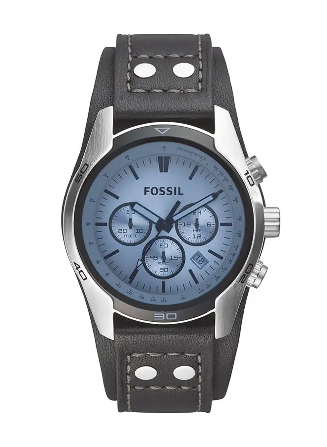 FOSSIL Men's Analog Round Shape Leather Wrist Watch CH2564 - 44 Mm