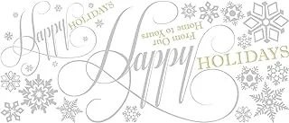 Happy Holidays Quote Peel and Stick Giant Wall Decals with Glitter