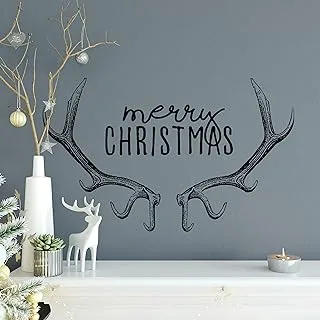 RoomMates Merry Christmas Reindeer Antlers Peel And Stick Wall Decals, Reusable Christmas Decorations