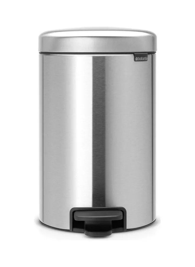 brabantia Pedal Bin Newicon With Plastic Inner Bucket Silver/Black 12Liters