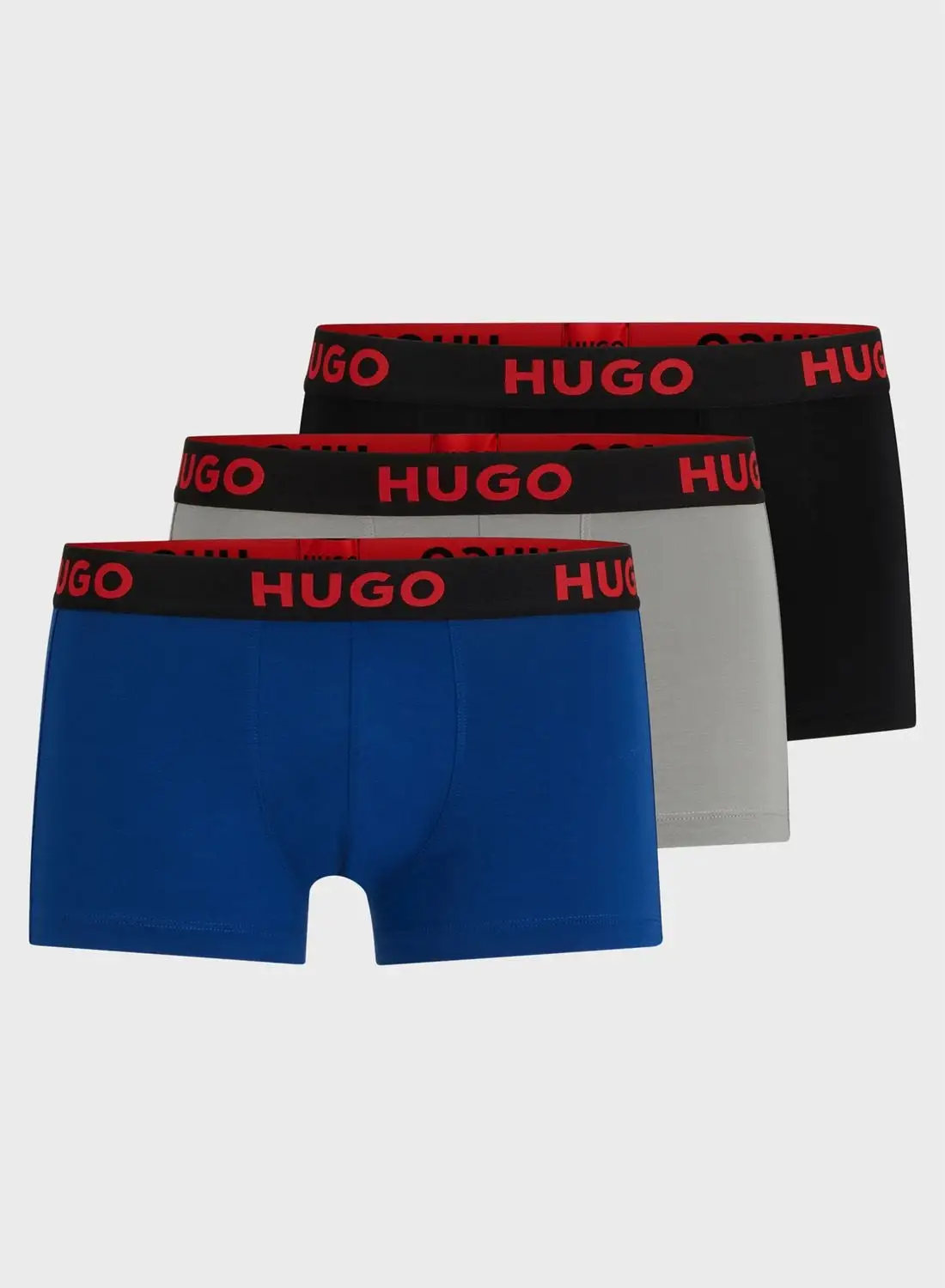 HUGO 3 Pack Logo Band Trunks